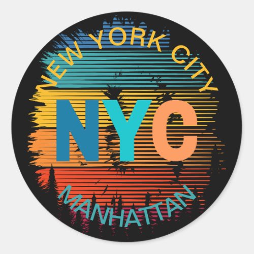 New York City Manhattan Classic Round Sticker