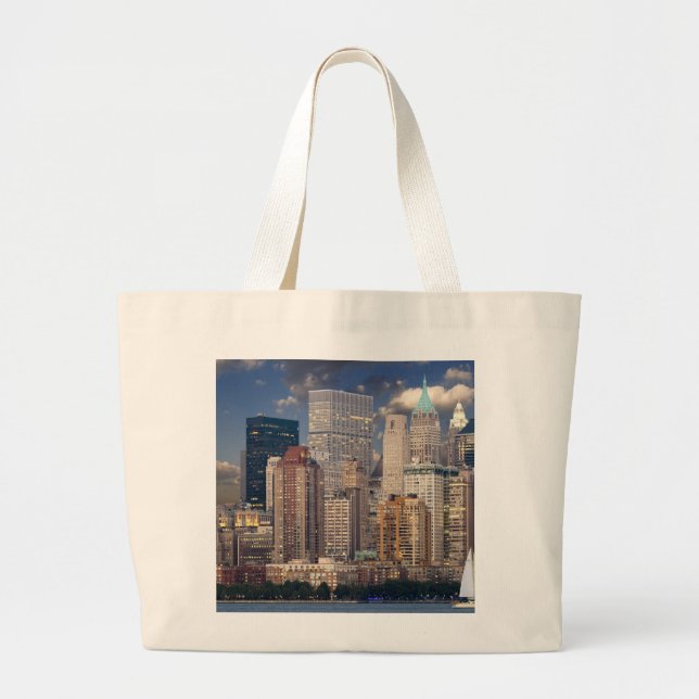 New York City Manhattan Large Tote Bag (Front)