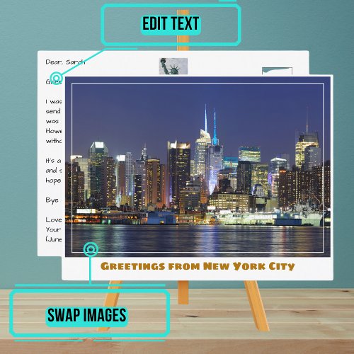 New York City Manhattan Midtown Skyline Postcard