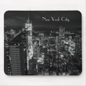 New York City Manhattan Night Skyline Mouse Pad