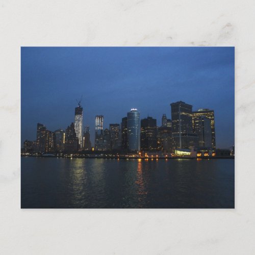 New York City Manhattan Night Skyline Postcard