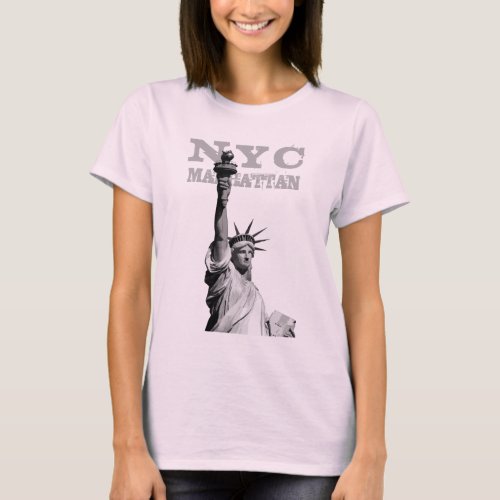 New York City Manhattan Nyc Liberty Statue Womens T_Shirt