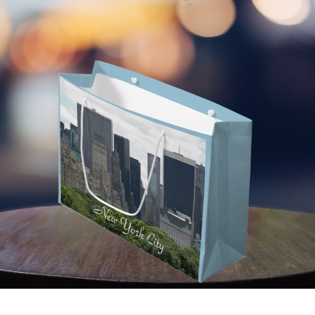 New York City Manhattan Skyline Large Gift Bag (In Situ)