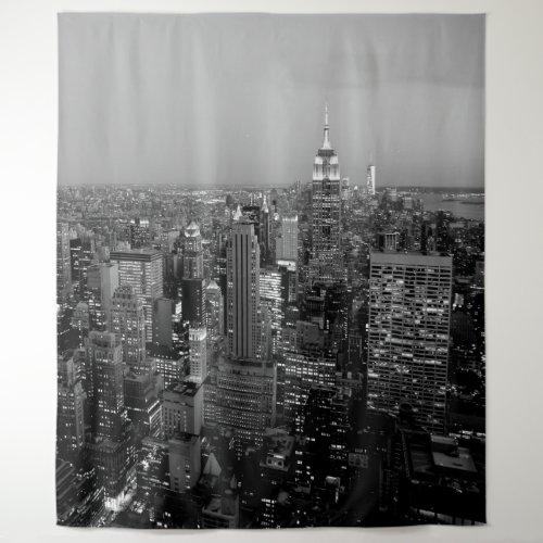 New York City Manhattan Skyline Mural  Wall Tapestry