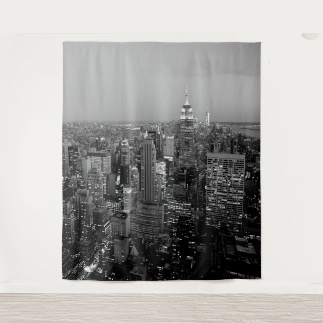 New York City Manhattan Skyline Mural | Wall Tapestry (Front)