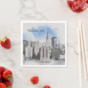 New York City Manhattan Skyline Napkins – Urban