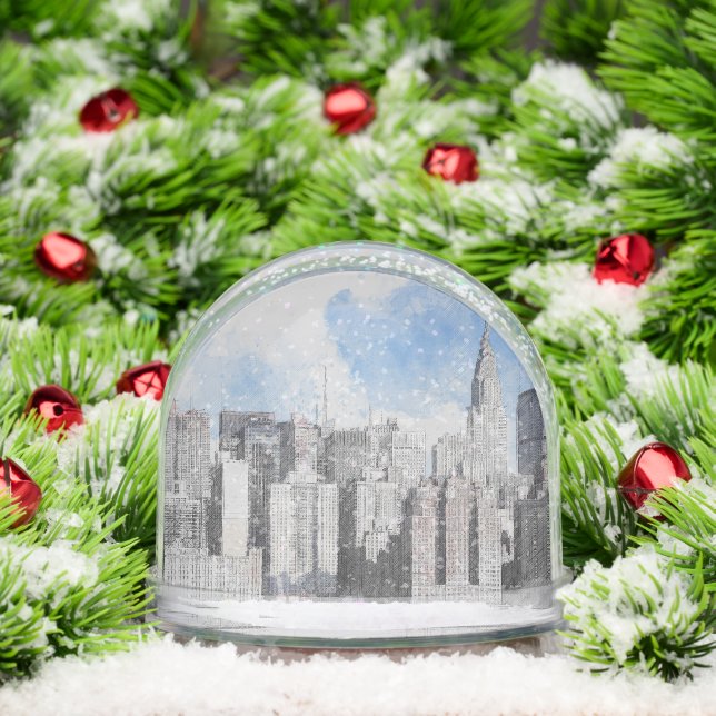New York City Manhattan Skyline – NYC Travel  Snow Globe (Christmas)