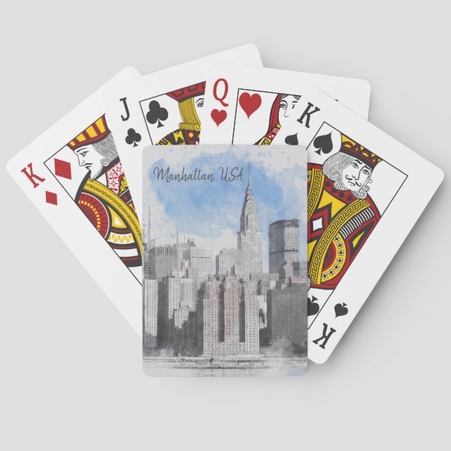 New York City Manhattan Skyline Poker Cards  (Back)