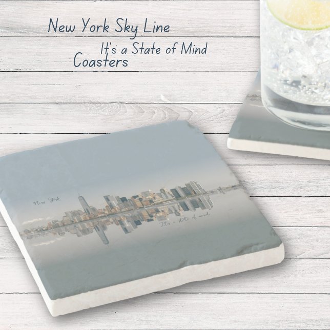 New York City Manhattan Skyline  Stone Coaster (NY Skyline It's a State of Mind Coasters)