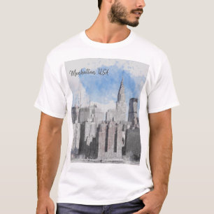 New York City Manhattan Skyline T-Shirt • NYC Tee