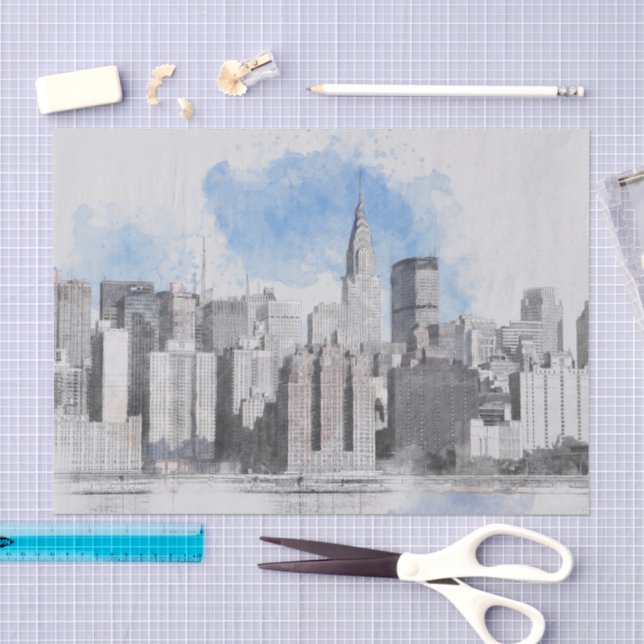 New York City Manhattan Skyline Tissue Paper  (Craft)
