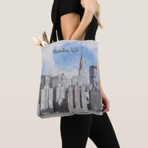 New York City Manhattan Skyline Tote Bag NYC