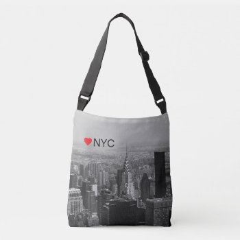 New York City  Manhattan Skyline With Heart  Cool Crossbody Bag by ingeinc at Zazzle