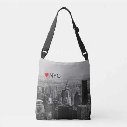 New York City Manhattan Skyline with Heart Cool Crossbody Bag