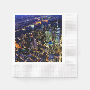 New York City, Manhattan, USA cityscape at night Paper Napkins