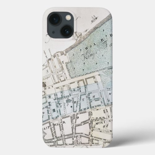 New York City Map 1728 iPhone 13 Case