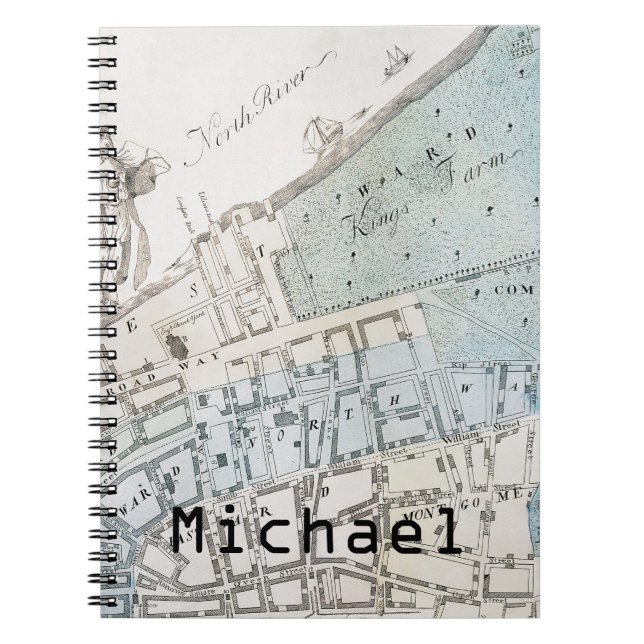 New York City Map, 1728 Notebook (Front)