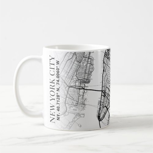 New York City Map  Coffee Mug