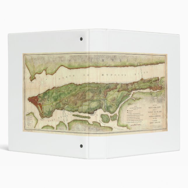 New York City Map During Revolutionary Map 1878 3 Ring Binder (Background)