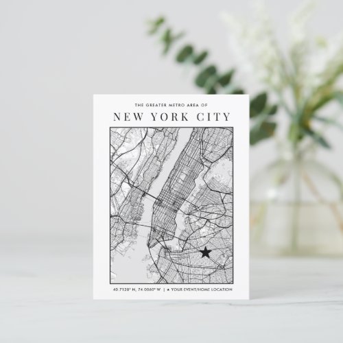New York City Map  Mark A Location Postcard