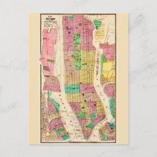 New York City Map Postcard