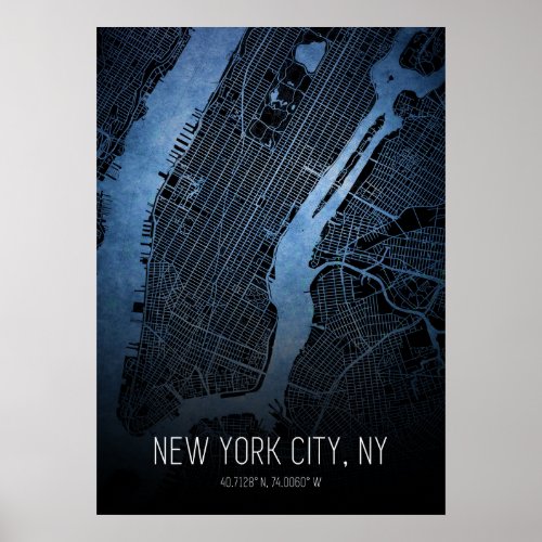 New York City Map Poster