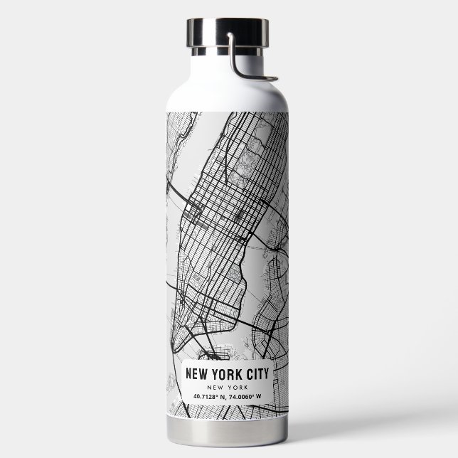 New York City Map Water Bottle (Left)