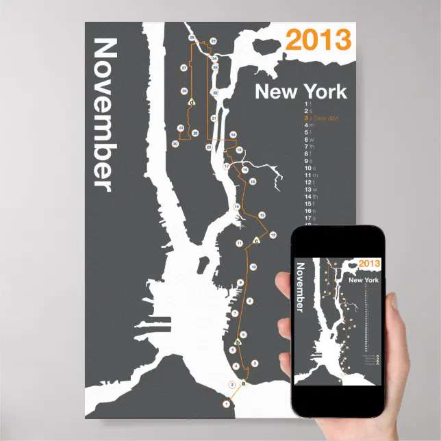 New York City Marathon Map Poster | Zazzle