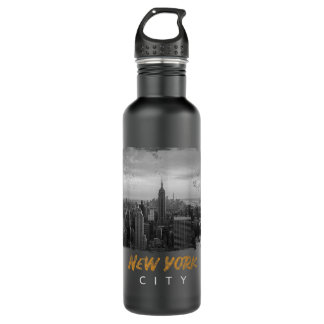 New York City Memento Gift Big Apple Empire State  Stainless Steel Water Bottle