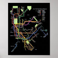 New York City Metro Map Art I Heart NY Souvenir