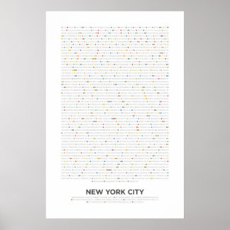 New York City - MetroDots Poster