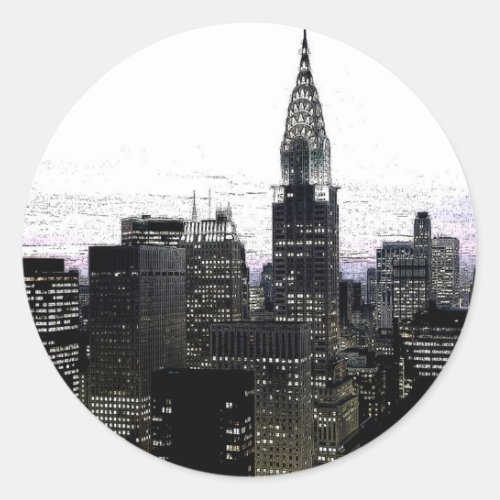 New York City Midtown Classic Round Sticker