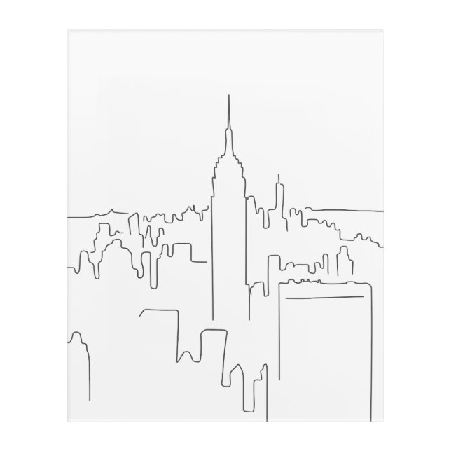 New York City Minimal Line Acrylic Print (Front)