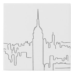 New York City Minimal Line Faux Canvas Print
