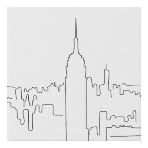New York City Minimal Line Faux Canvas Print