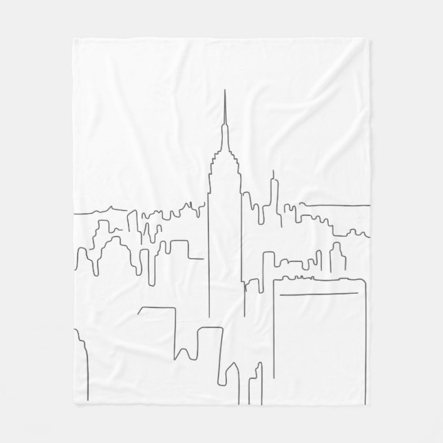 New York City Minimal Line Fleece Blanket (Front)