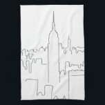 New York City Minimal Line Kitchen Towel<br><div class="desc">Minimal Line Art - New York City - Black And White Sketch - Line Drawings.</div>