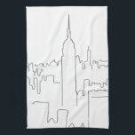 New York City Minimal Line Kitchen Towel<br><div class="desc">Minimal Line Art - New York City - Black And White Sketch - Line Drawings.</div>