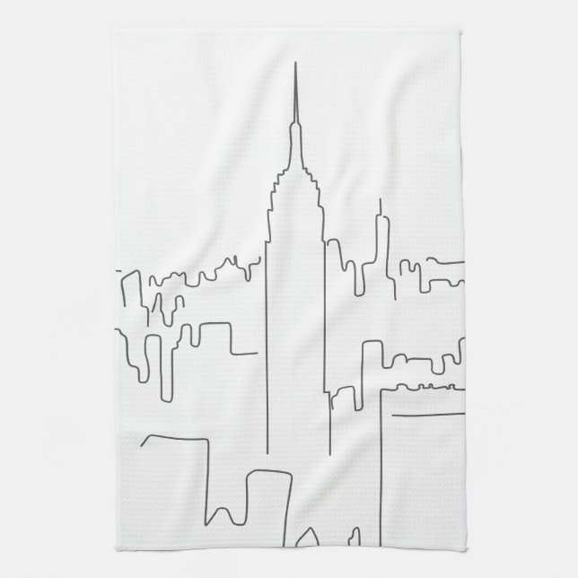 New York City Minimal Line Kitchen Towel (Vertical)