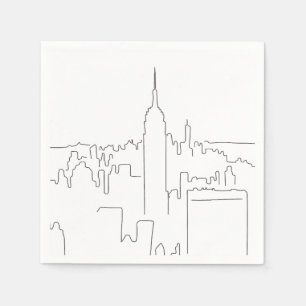 New York City Minimal Line Napkins