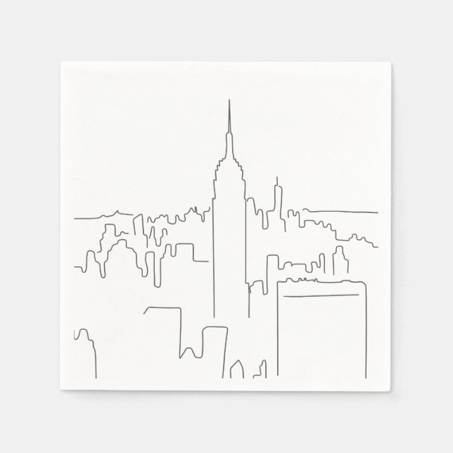 New York City Minimal Line Napkins (Front)