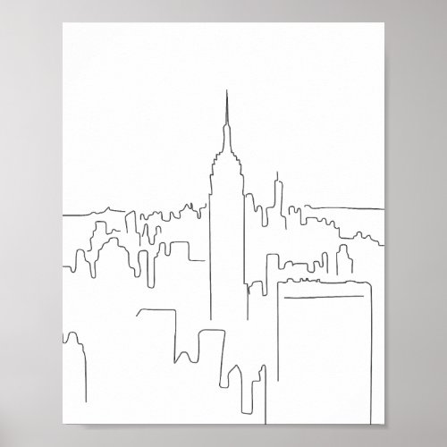 New York City Minimal Line Poster