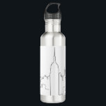 New York City Minimal Line Stainless Steel Water Bottle<br><div class="desc">Minimal Line Art - New York City - Black And White Sketch - Line Drawings.</div>