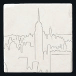 New York City Minimal Line Stone Coaster<br><div class="desc">Minimal Line Art - New York City - Black And White Sketch - Line Drawings.</div>