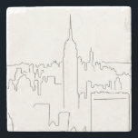 New York City Minimal Line Stone Coaster<br><div class="desc">Minimal Line Art - New York City - Black And White Sketch - Line Drawings.</div>