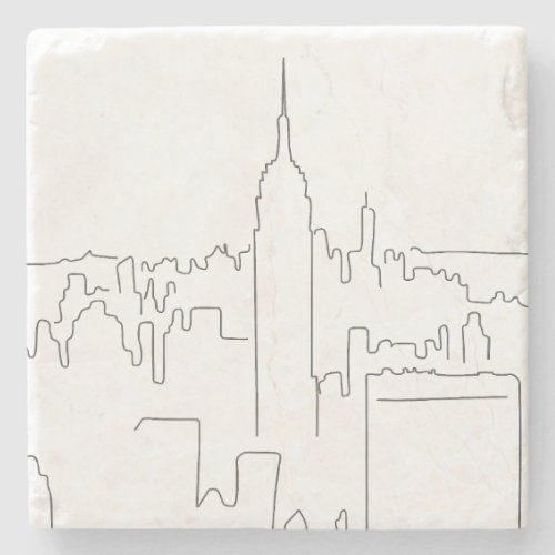 New York City Minimal Line Stone Coaster