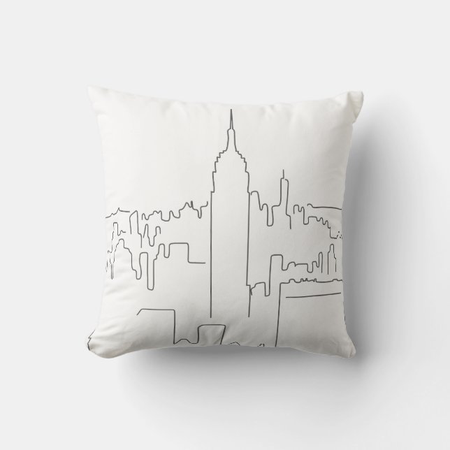 New York City Minimal Line Throw Pillow (Front)