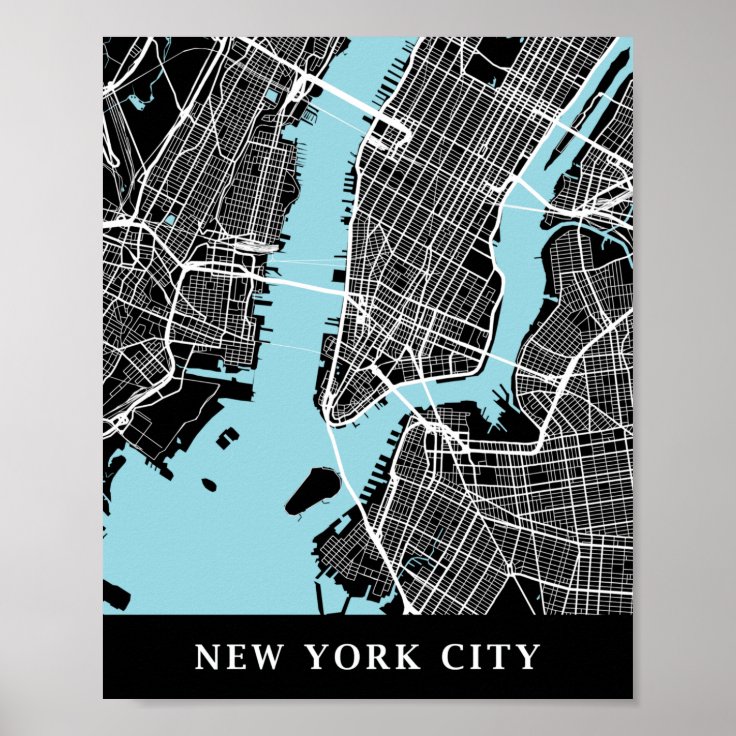 New York City Minimalist Map Poster | Zazzle