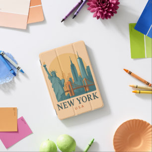 New York City Minimalist Vintage Travel iPad Mini Cover