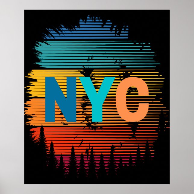New York City Modern Colorful Design Poster (Front)